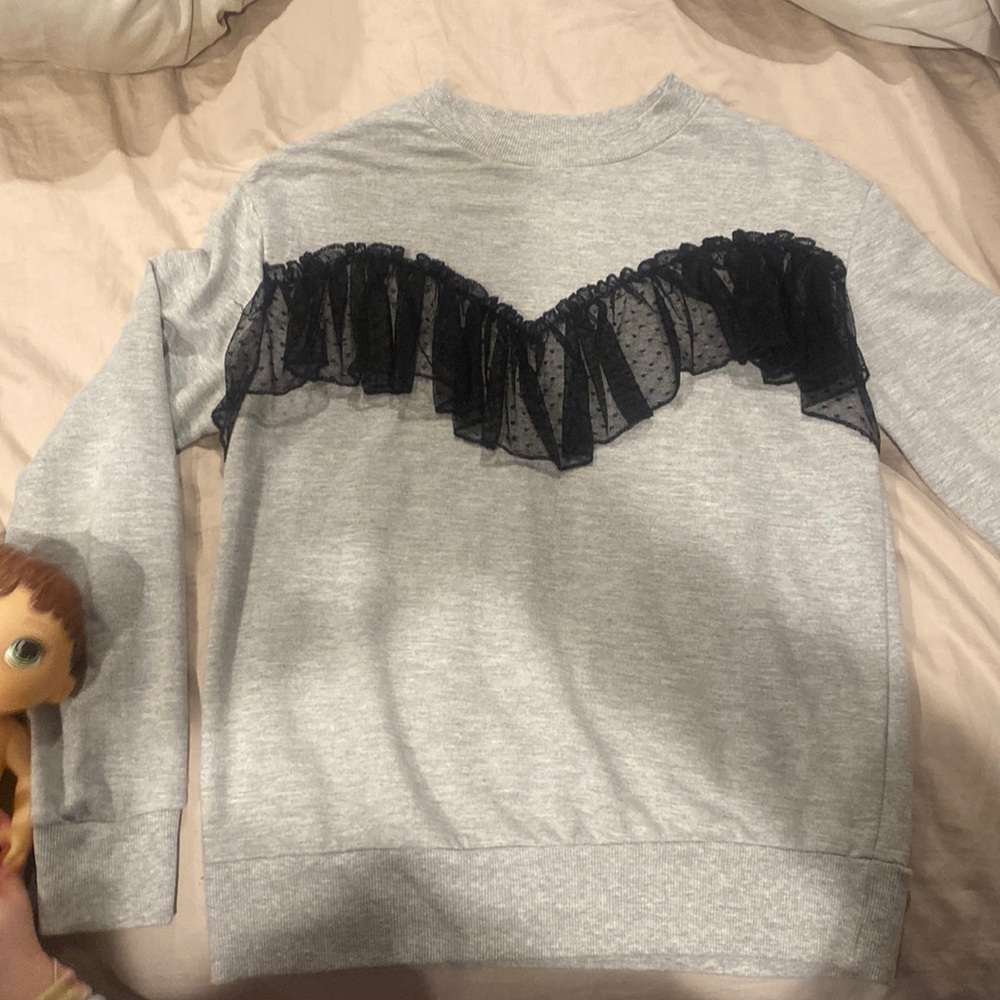 Brave Soul London sweatshirt top with tulle ruffle